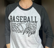 Load image into Gallery viewer, Baseball Mom-Leopard Raglan