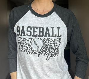 Baseball Mom-Leopard Raglan