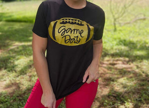 Game Day-Gold Football Graphic T