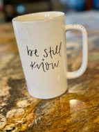 Be Still + Know - Tall Speckled Mug