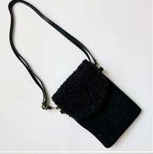 Load image into Gallery viewer, Suede/Sherpa Phone Crossbody