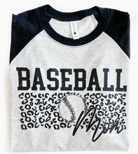 Load image into Gallery viewer, Baseball Mom-Leopard Raglan