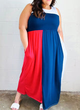 Load image into Gallery viewer, Patriotic Color Block Dress w/ Pockets