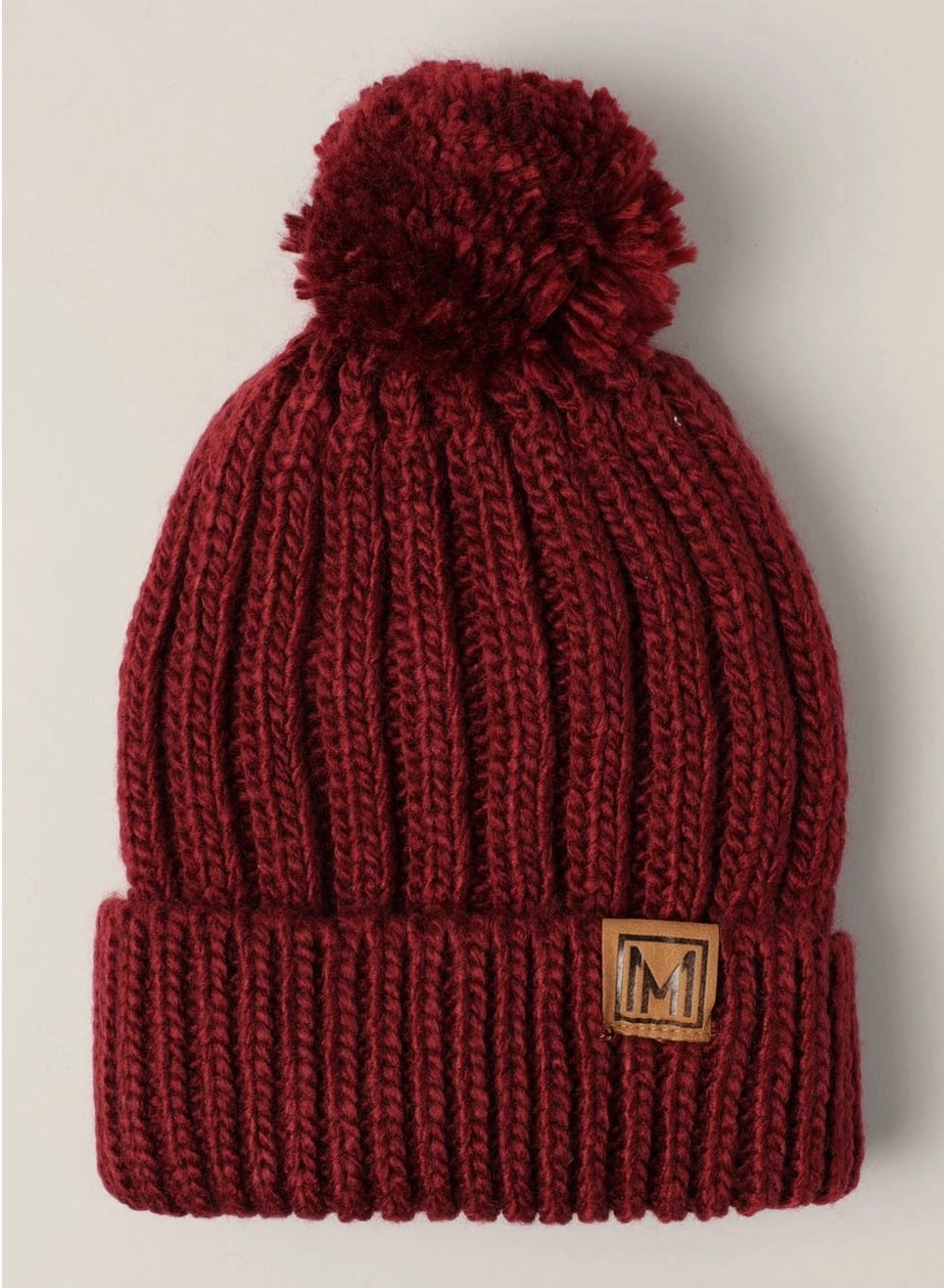 Sherpa Lined Pom Pom Beanie