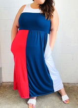 Load image into Gallery viewer, Patriotic Color Block Dress w/ Pockets