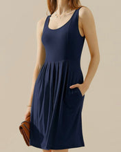 Load image into Gallery viewer, Pleated Sleeveless Dress w/ Pockets