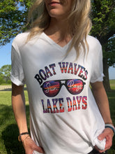 Load image into Gallery viewer, Boat Waves Sun Rays Lake-Graphic T