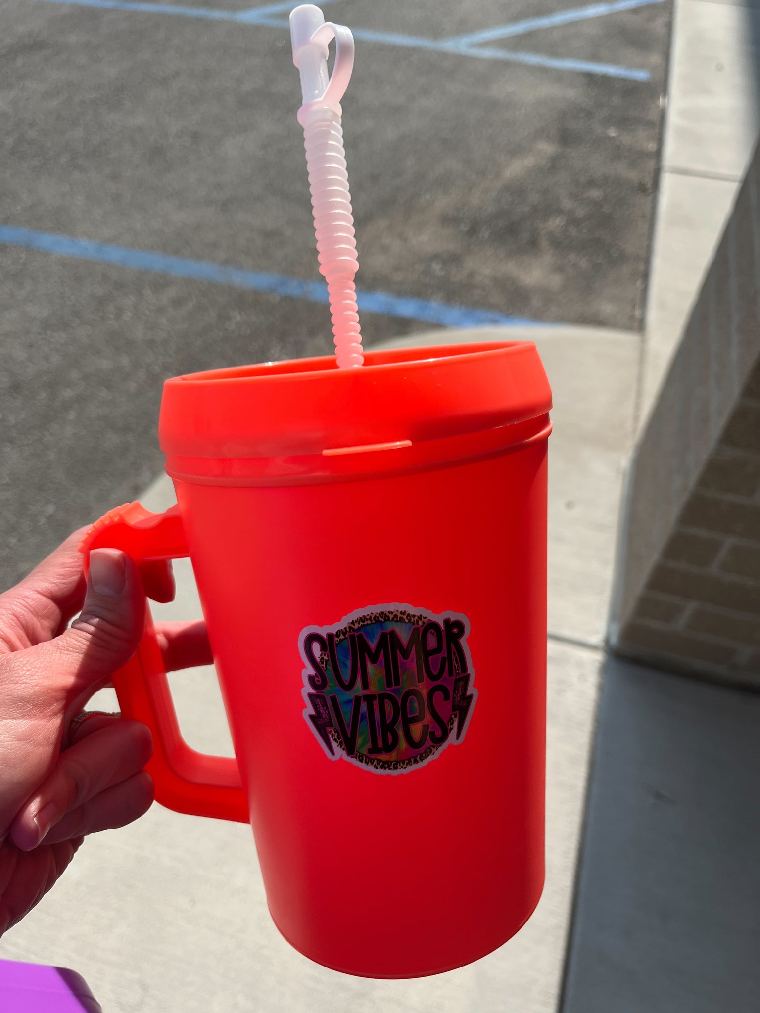 Fueled By Iced Coffee and Anxiety Mega Trucker Mug 34oz