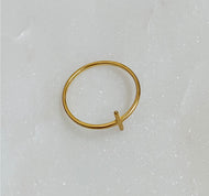 Skinny Side Cross Ring