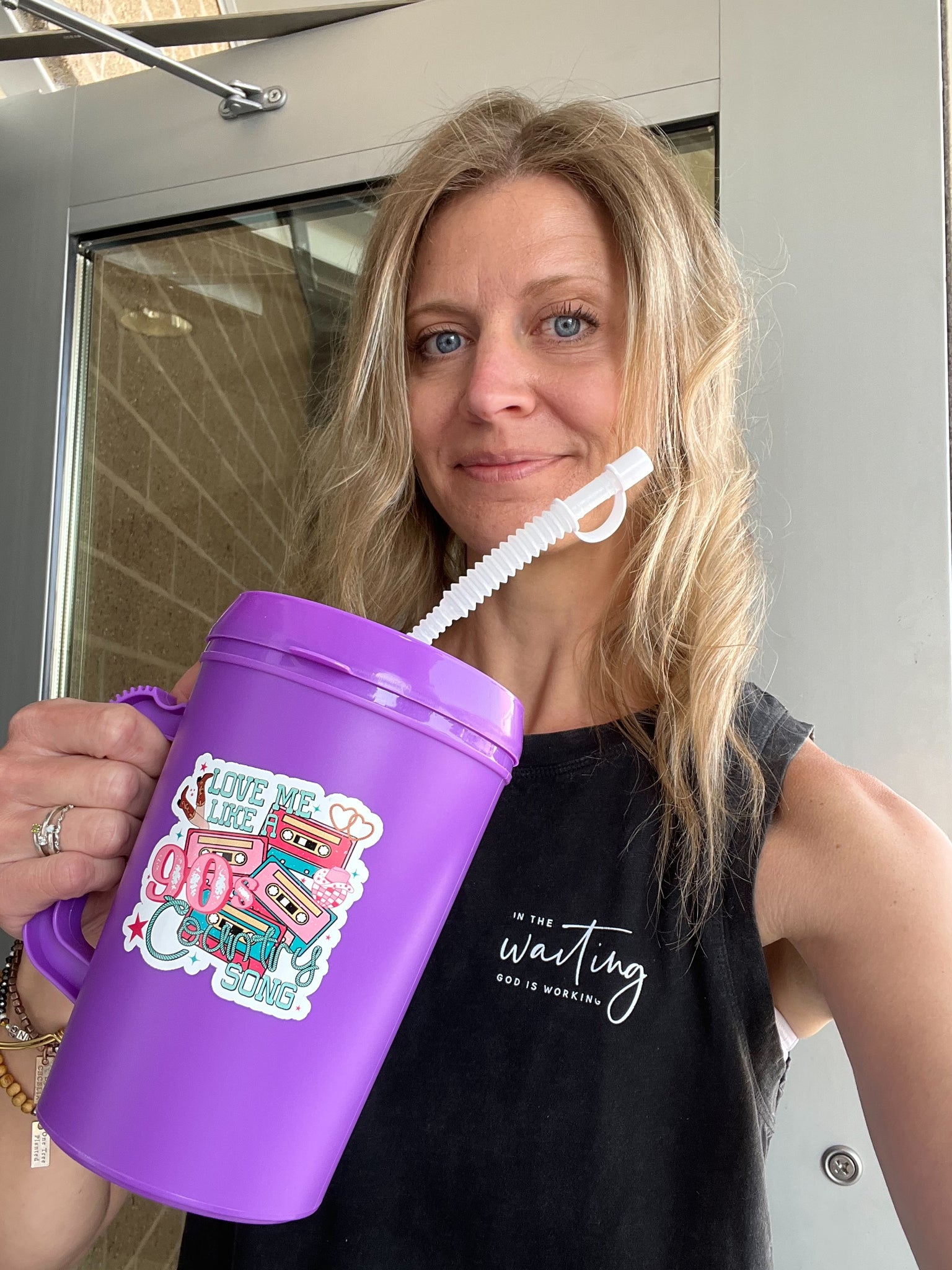 Fueled By Iced Coffee and Anxiety Mega Trucker Mug 34oz