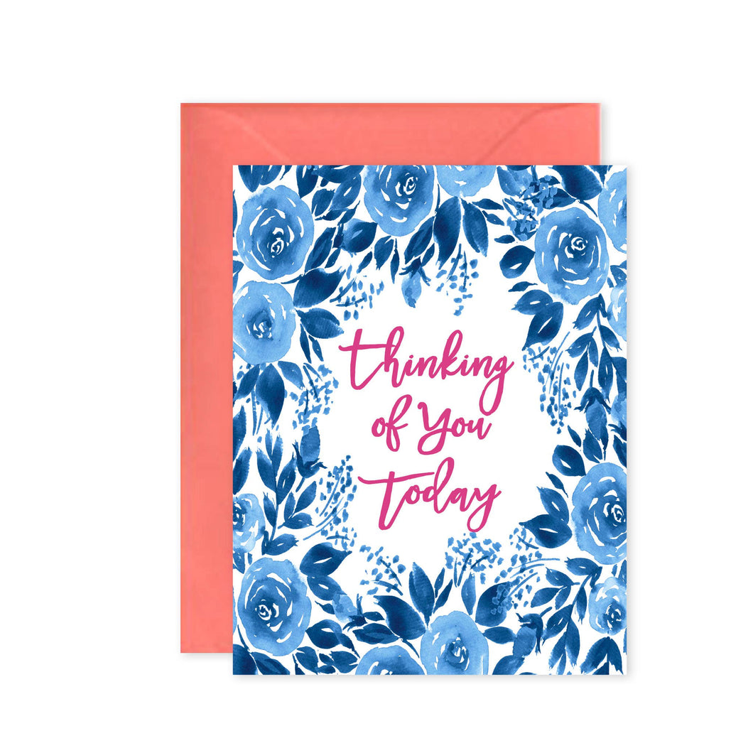 GCards-Bl Floral-Thinking of you