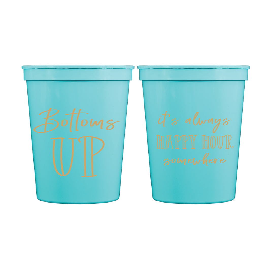 Stadium Cup-Bottoms Up-Aqua