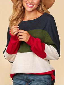 Navy/Olive/Ivory/Red Hacci Top