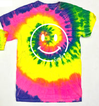Load image into Gallery viewer, Rainbow TieDye-Smiley Face (Adult + Youth)