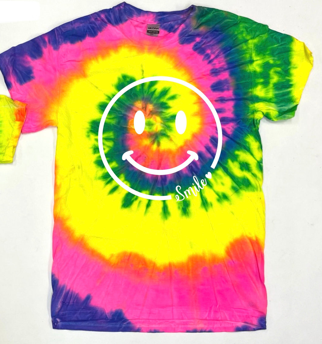Rainbow TieDye-Smiley Face (Adult + Youth)