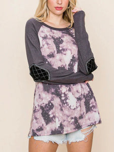 Grey/Purple w Elbow Patch Top