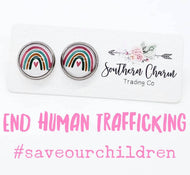 Stud Earrings-Save Our Children Rainbow