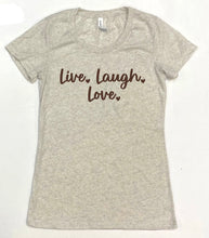 Load image into Gallery viewer, Women’s TriBl S/S Tee-Live Laugh Love