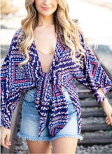 Load image into Gallery viewer, Navy Paisley Kimono