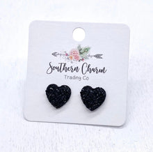 Load image into Gallery viewer, Sparkle Heart Studs Lrg