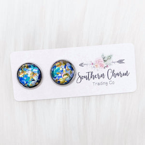 Stud Earrings-Glitter Drops