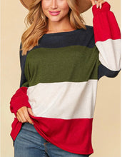 Load image into Gallery viewer, Navy/Olive/Ivory/Red Hacci Top