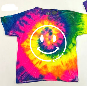 Rainbow TieDye-Smiley Face (Adult + Youth)