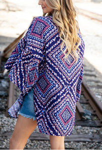 Navy Paisley Kimono