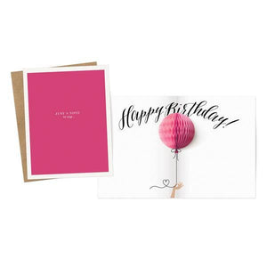 Pop Up Card-Pink HappyBDay Balloon