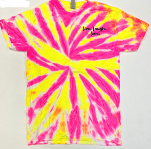 Yellow/Pink Tie Dye-Live Laugh Love